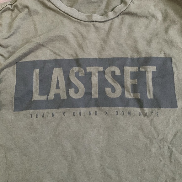 Last Set Co Cropped Army Green Shirt With Black Logo Women’s Small - Picture 4 of 6